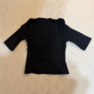 Black Square-neck Crop Top